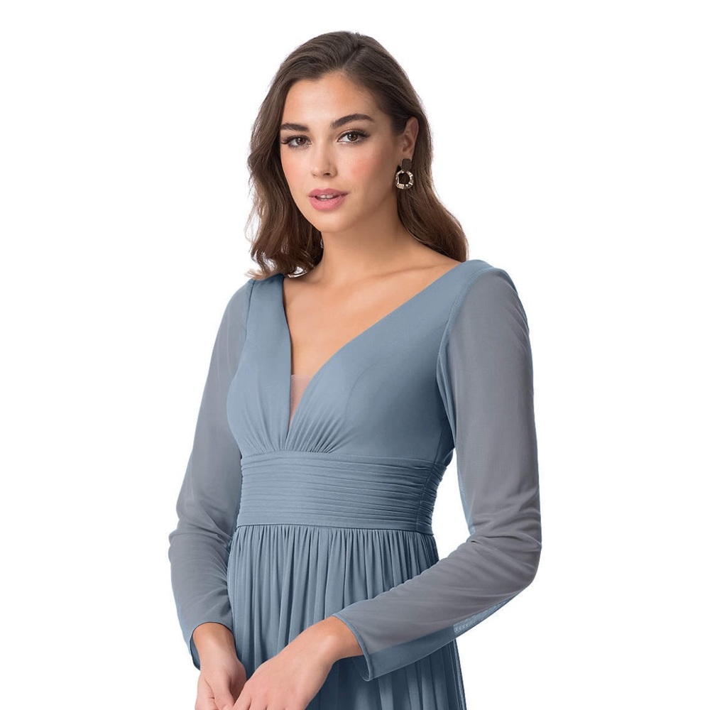 Azazie Bexley Dress - Dusty Blue, Size 8 (No Alterations)